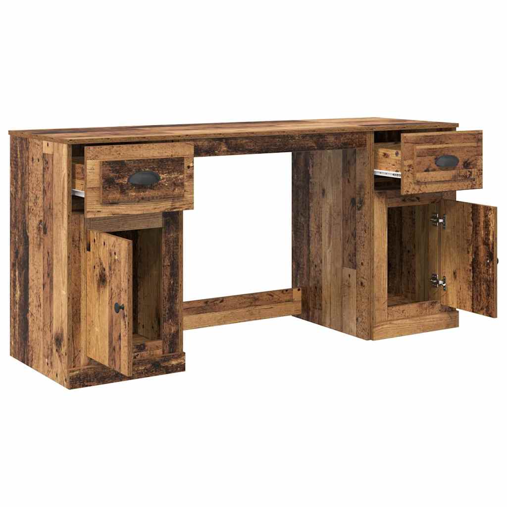 Schreibtisch mit Schrank mit Tür Altholz 154,5 x 50 x 75 cm