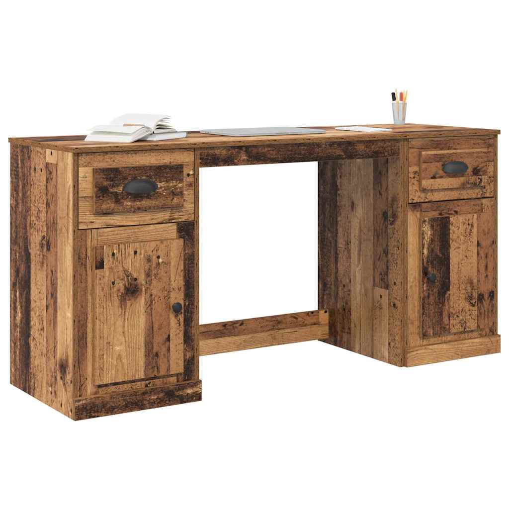 Schreibtisch mit Schrank mit Tür Altholz 154,5 x 50 x 75 cm