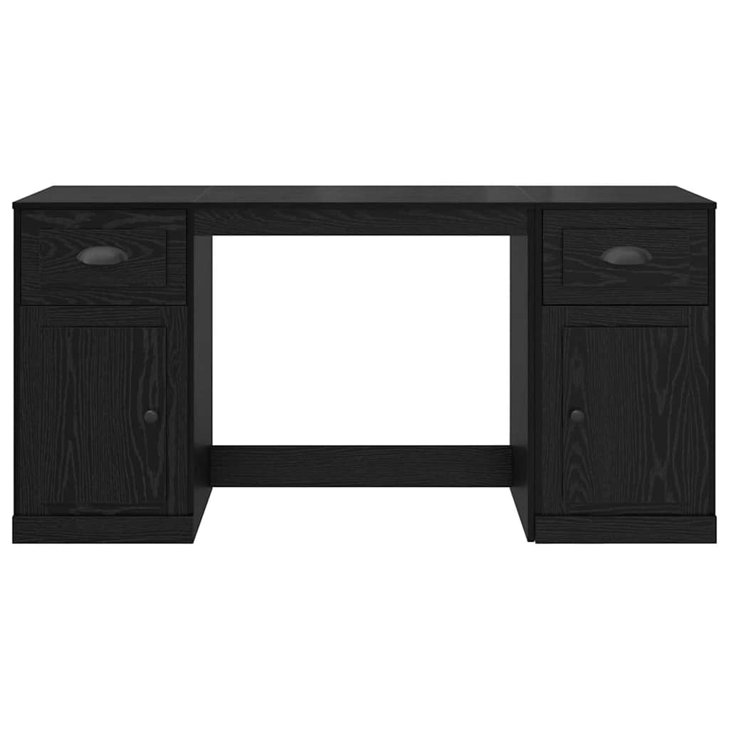 Schreibtisch mit Schrank mit Schubladen Schwarz Eichen-Optik