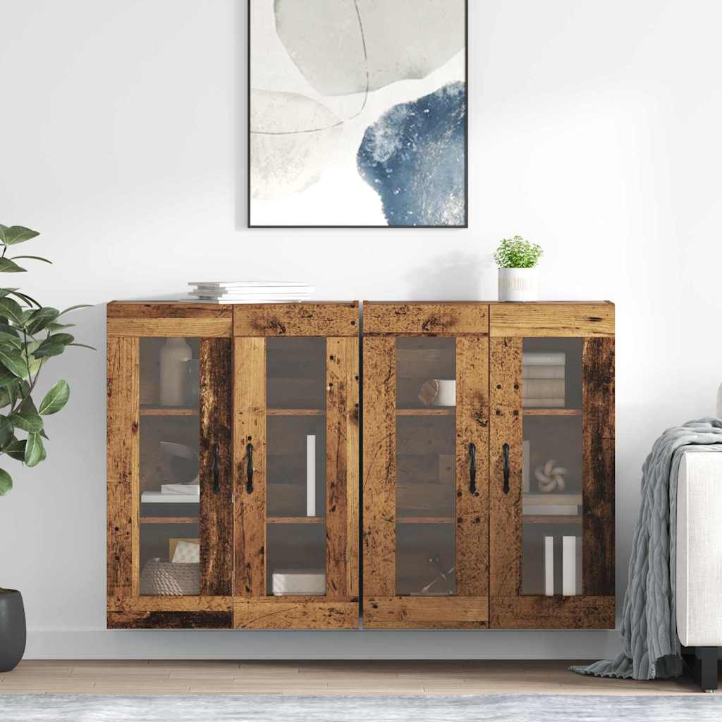 Wandschränke 2 pcs Altholz 69,5 x 34 x 90 cm Holzwerkstoff