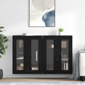 Wandschränke 2 pcs Schwarz Eichen-Optik 69,5 x 34 x 90 cm