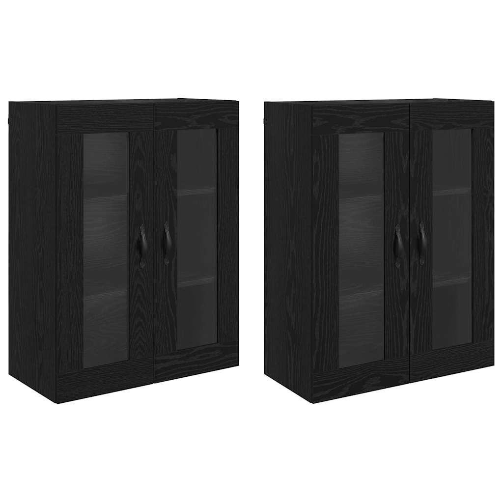 Wandschränke 2 pcs Schwarz Eichen-Optik 69,5 x 34 x 90 cm
