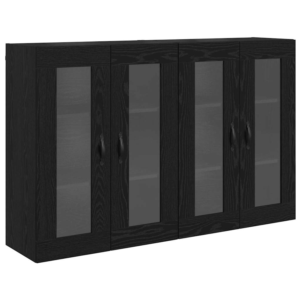 Wandschränke 2 pcs Schwarz Eichen-Optik 69,5 x 34 x 90 cm
