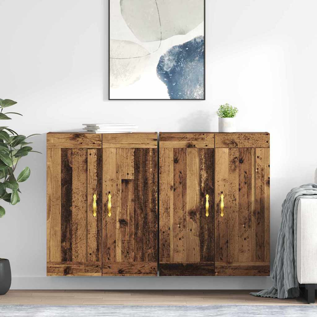Wandmontierter Schrank 2 pcs Altholz 69,5 x 34 x 90 cm