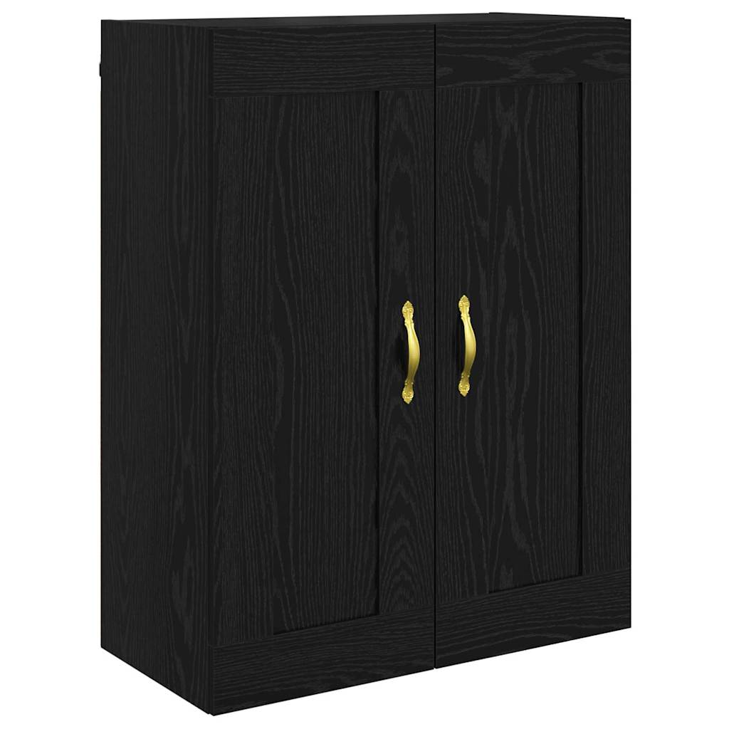 Wandmontierter Schrank 2 pcs Schwarz Eichen-Optik Holzwerkstoff