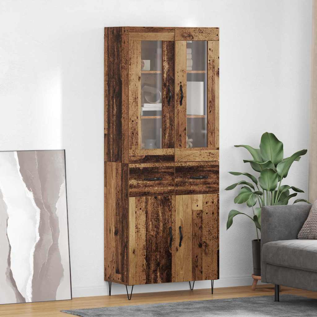 Highboard Altholz 69,5 x 34 x 90 cm Holzwerkstoff
