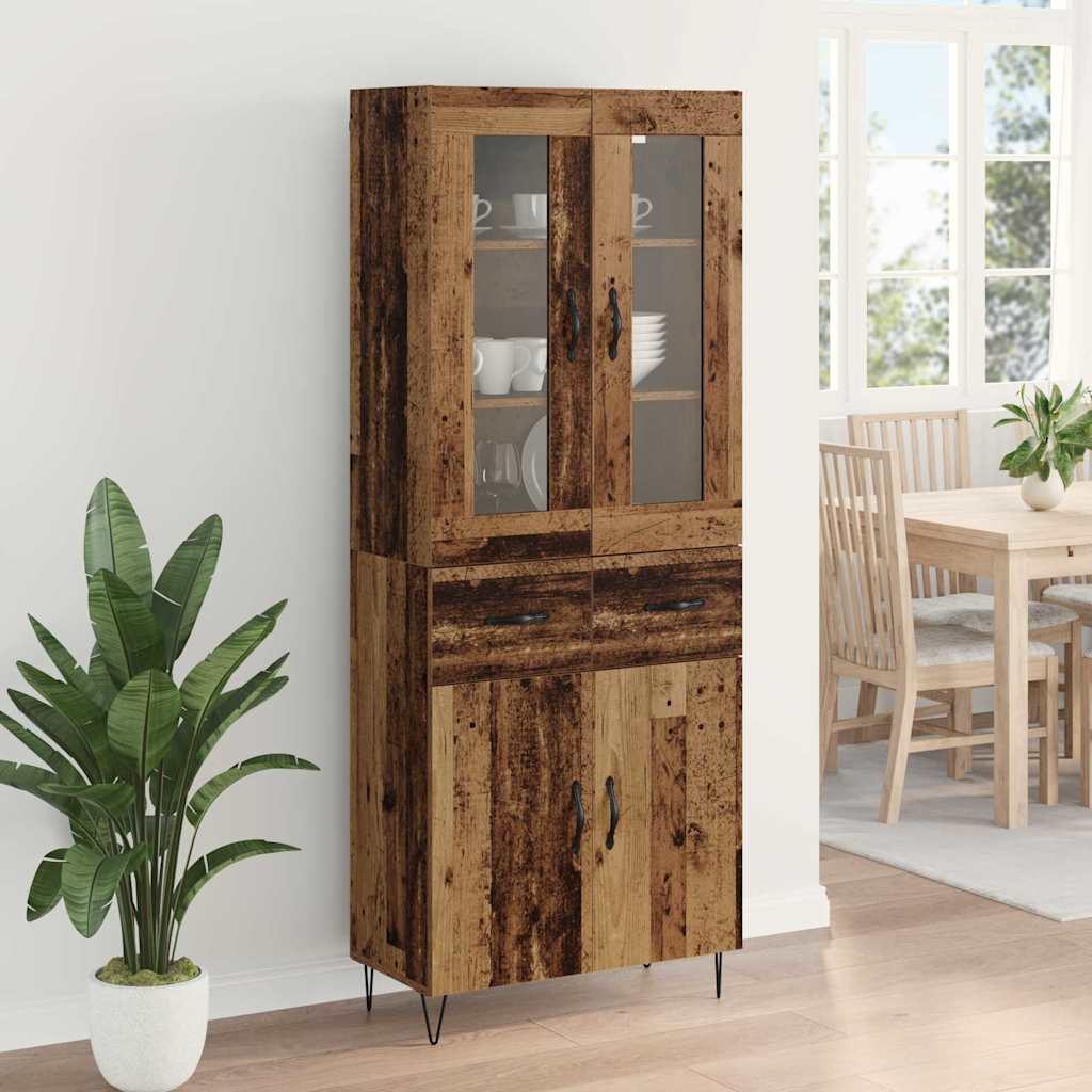 Highboard Altholz 69,5 x 34 x 90 cm Holzwerkstoff