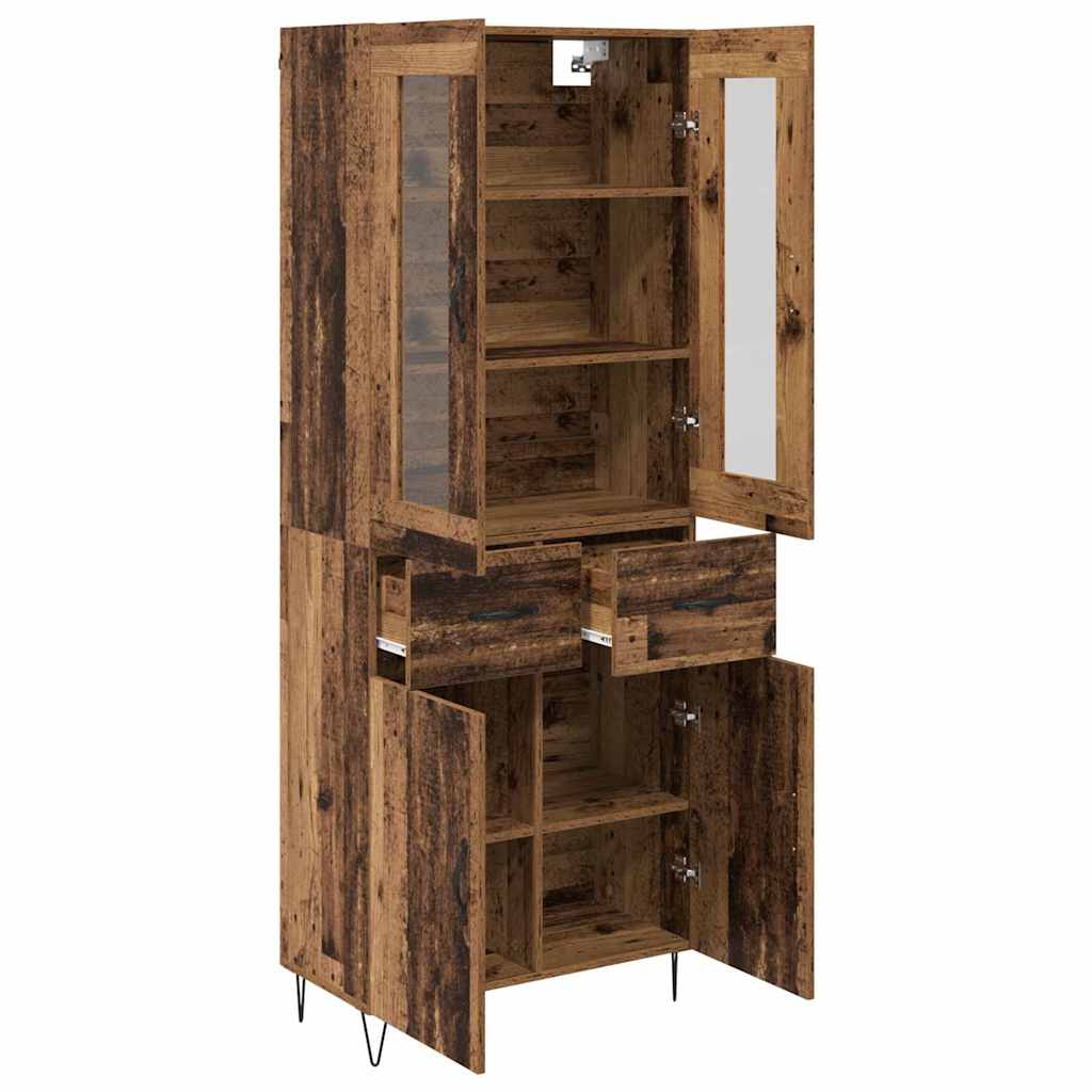 Highboard Altholz 69,5 x 34 x 90 cm Holzwerkstoff
