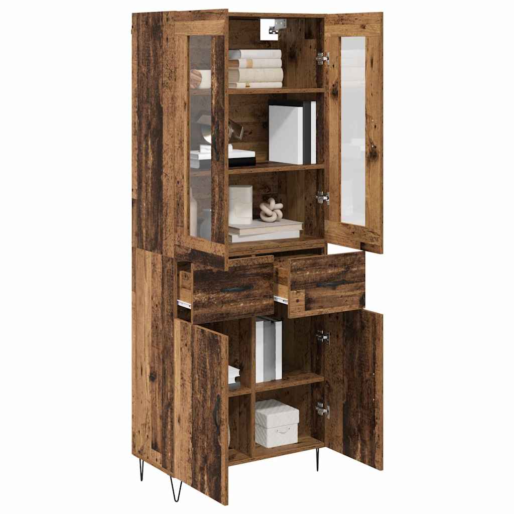 Highboard Altholz 69,5 x 34 x 90 cm Holzwerkstoff