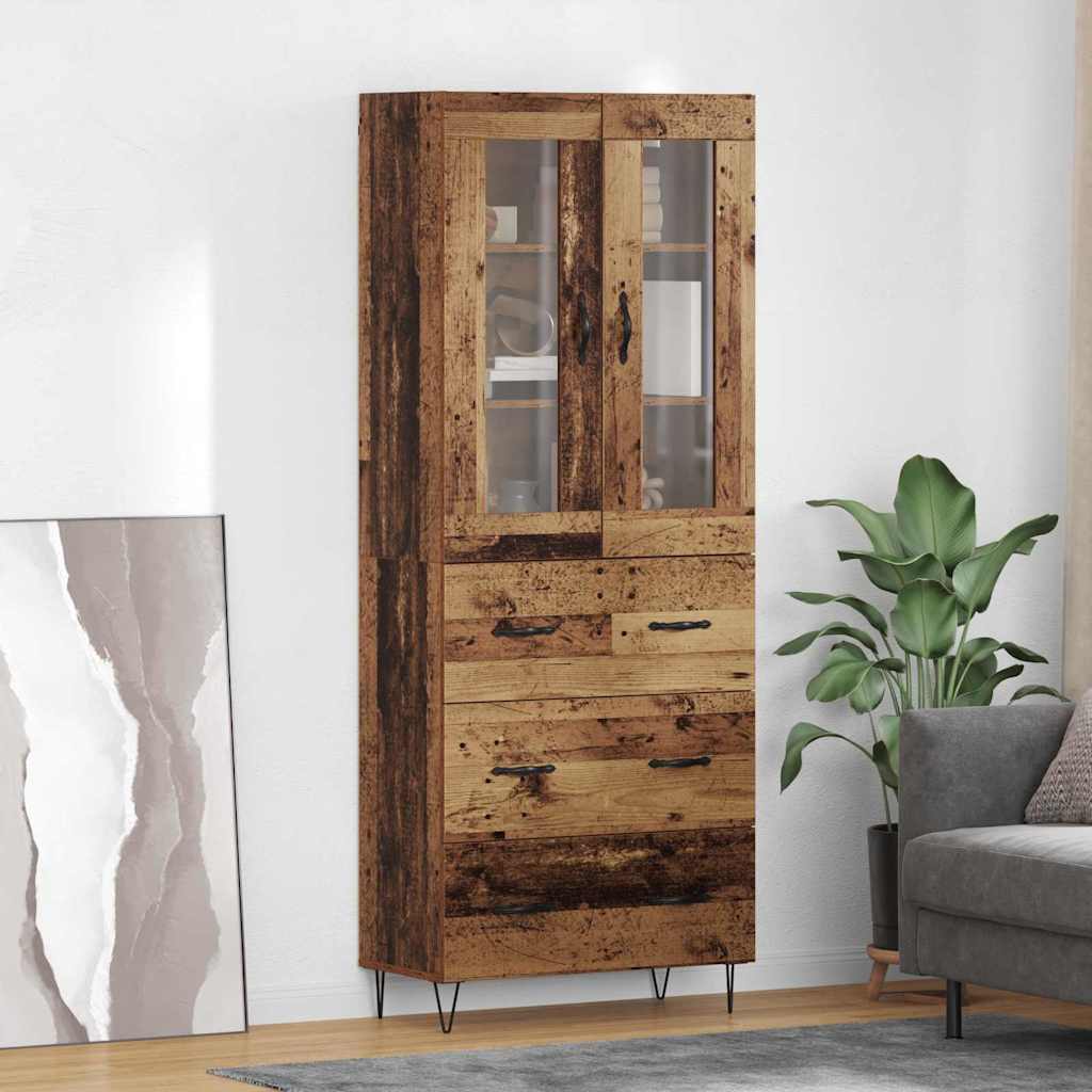 Highboard Altholz 69,5 x 34 x 90 cm Holzwerkstoff