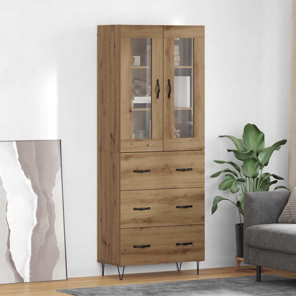 Highboard Artisan-Eiche 69,5 x 34 x 90 cm Holzwerkstoff