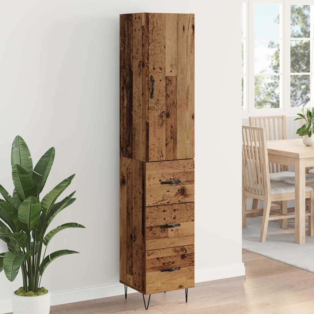 Highboard Altholz 34,5 x 34 x 90 cm Holzwerkstoff