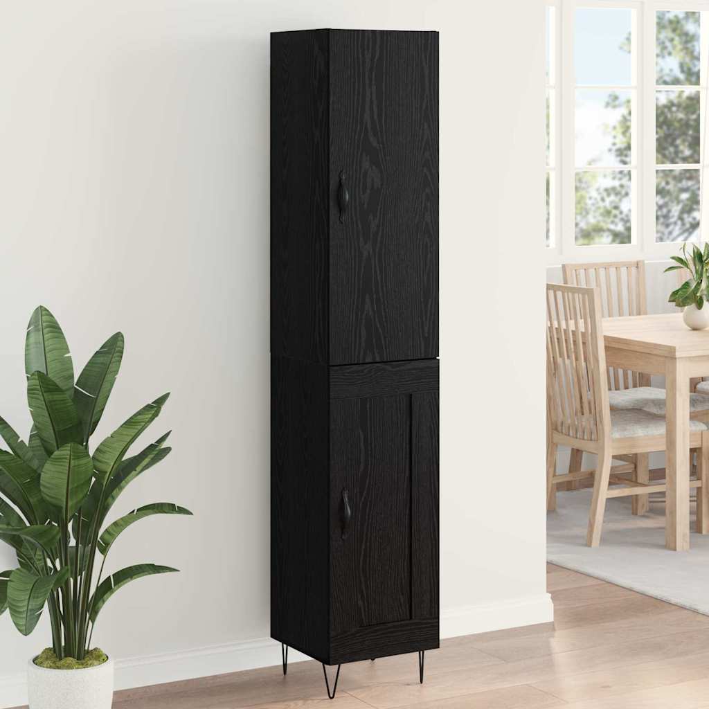 Highboard Schwarz Eichen-Optik 34,5 x 34 x 90 cm Holzwerkstoff