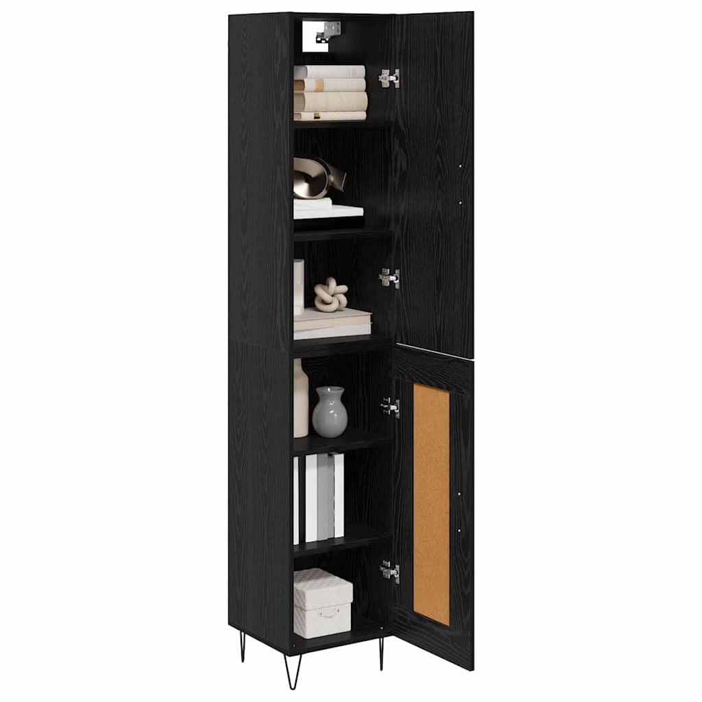 Highboard Schwarz Eichen-Optik 34,5 x 34 x 90 cm Holzwerkstoff