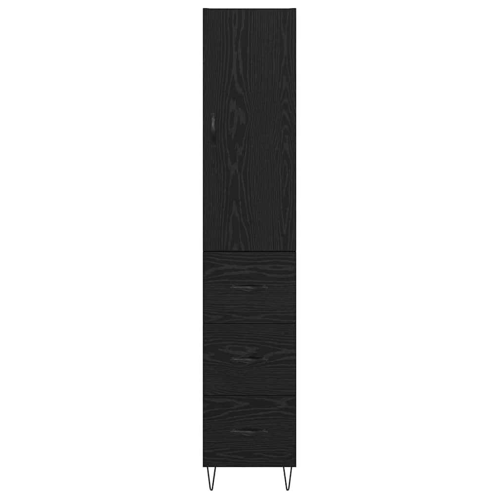 Highboard Schwarz Eichen-Optik 34,5 x 34 x 90 cm Holzwerkstoff