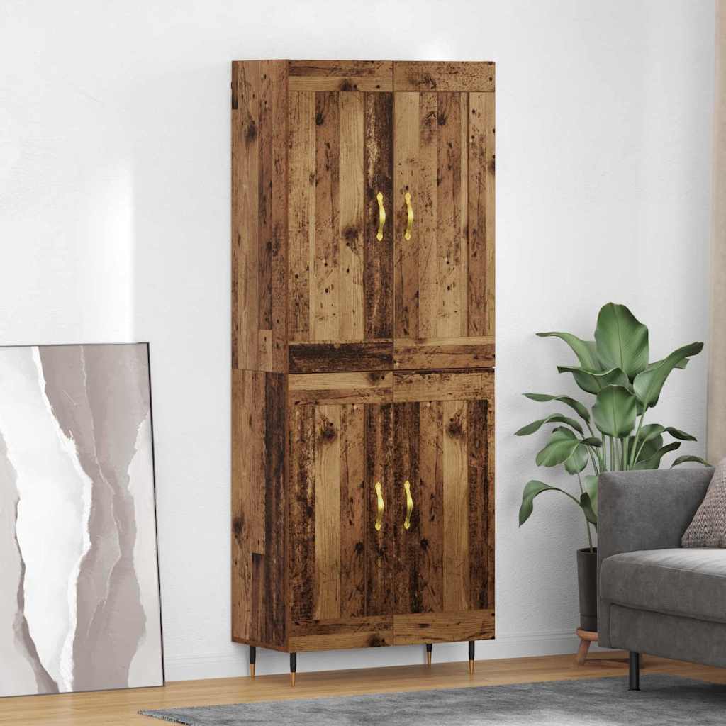Highboard Altholz 69,5 x 34 x 90 cm Holzwerkstoff