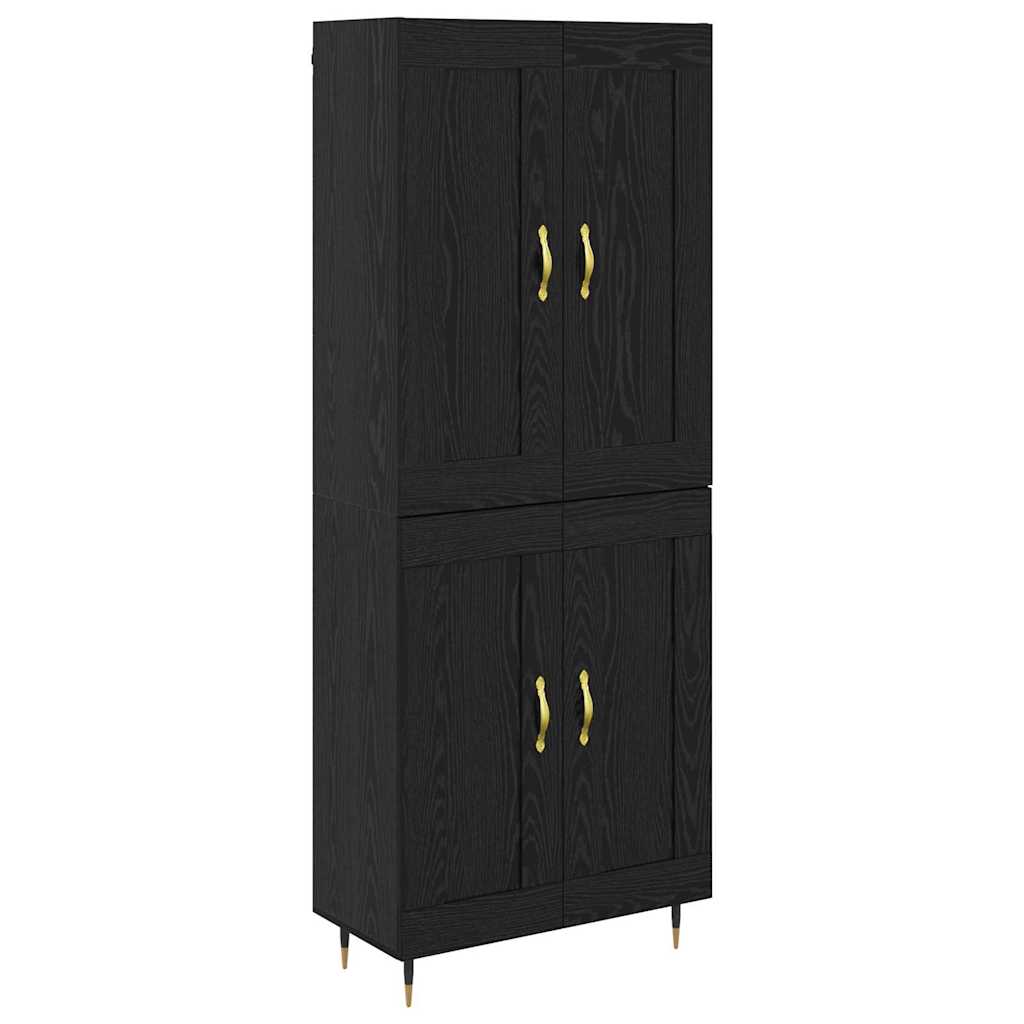 Highboard Schwarz Eichen-Optik 69,5 x 34 x 90 cm Holzwerkstoff
