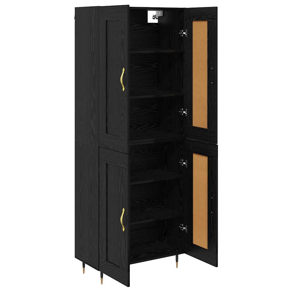 Highboard Schwarz Eichen-Optik 69,5 x 34 x 90 cm Holzwerkstoff