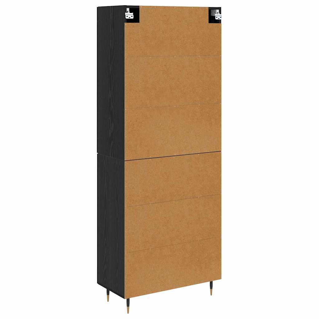 Highboard Schwarz Eichen-Optik 69,5 x 34 x 90 cm Holzwerkstoff