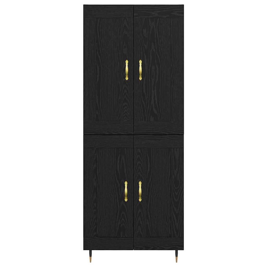 Highboard Schwarz Eichen-Optik 69,5 x 34 x 90 cm Holzwerkstoff