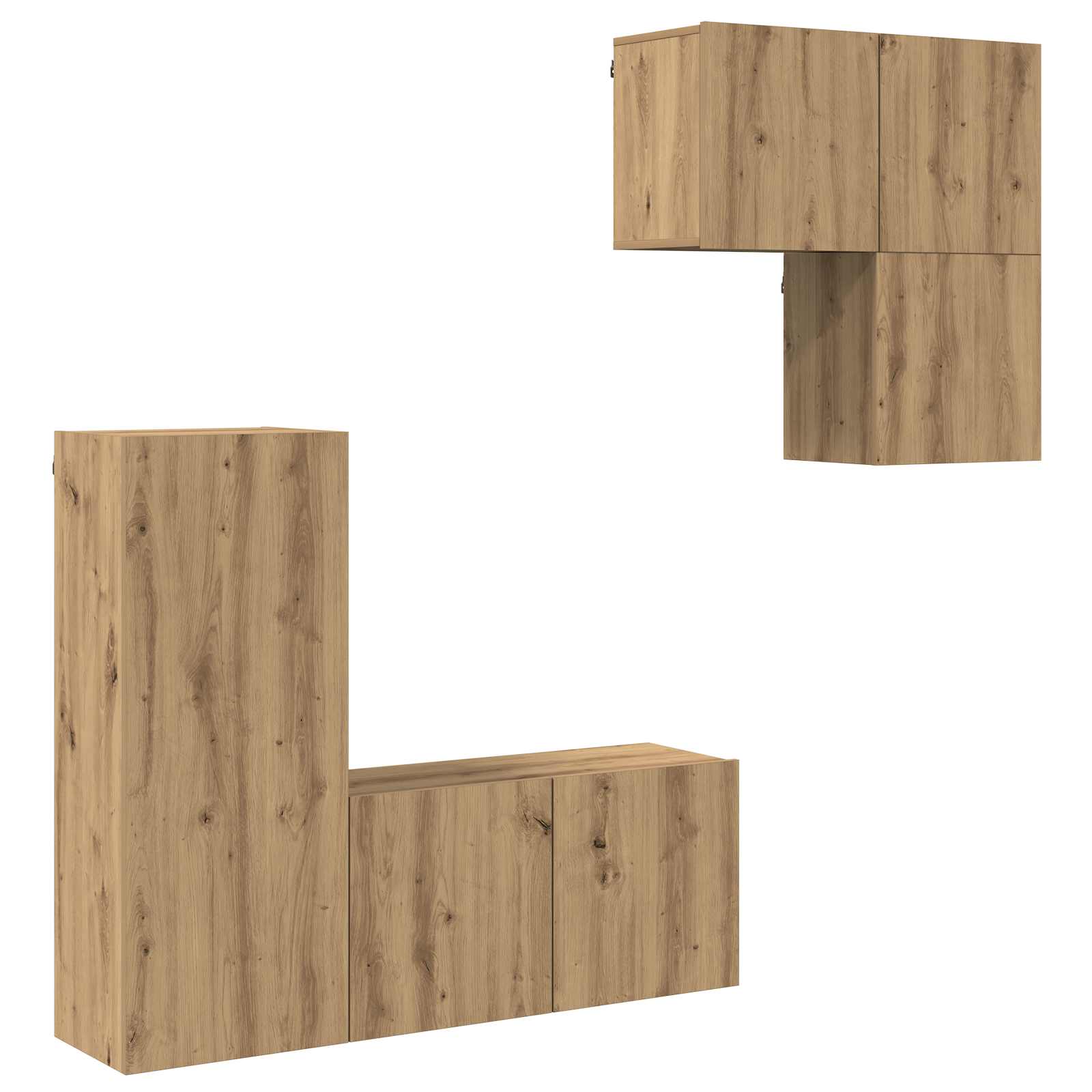 TV-Schränk Wandmontiert 4 pcs Artisan-Eiche Holzwerkstoff