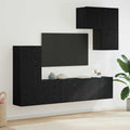 TV-Wandmöbel 5 pcs Schwarz Eichen-Optik Holzwerkstoff