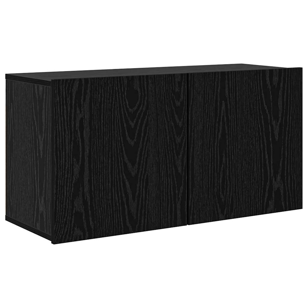 TV-Wandmöbel 5 pcs Schwarz Eichen-Optik Holzwerkstoff