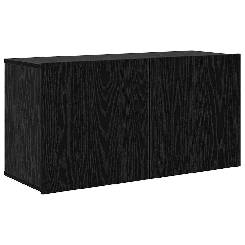 TV-Wandmöbel 5 pcs Schwarz Eichen-Optik Holzwerkstoff