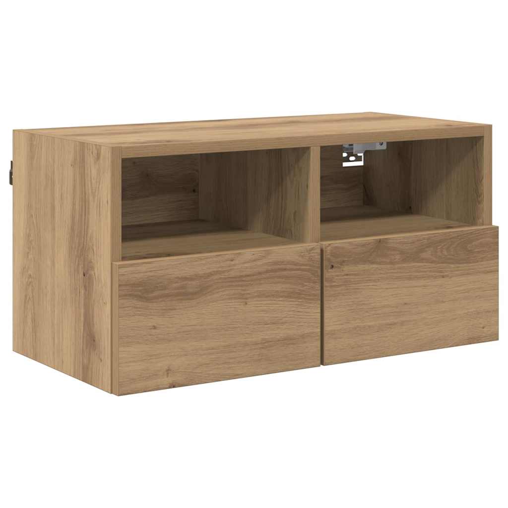 TV-Wandgeräte 4 pcs Artisan-Eiche Holzwerkstoff