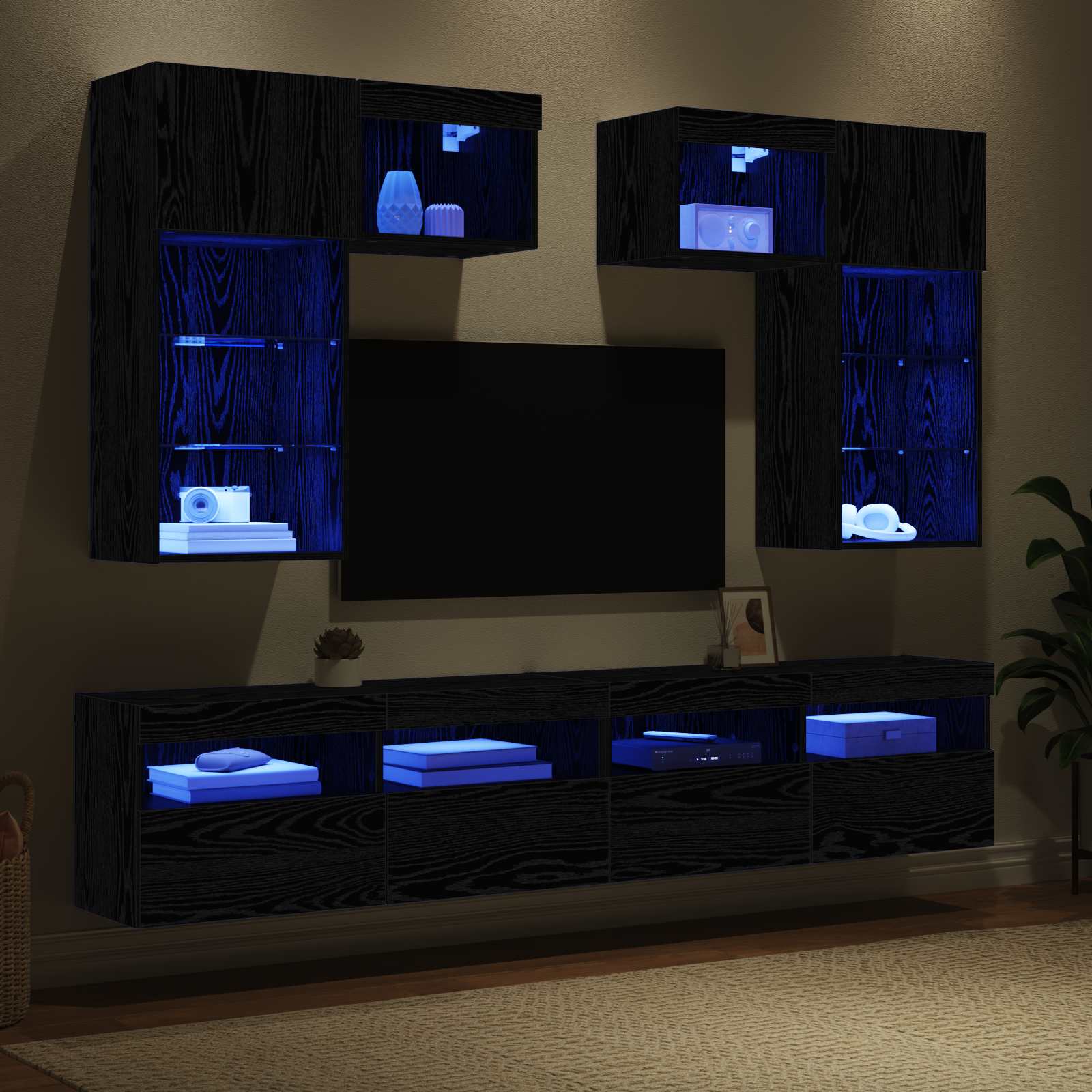 TV-Wandgeräte 6 pcs 100 x 30 x 40 cm Artisan-Eiche