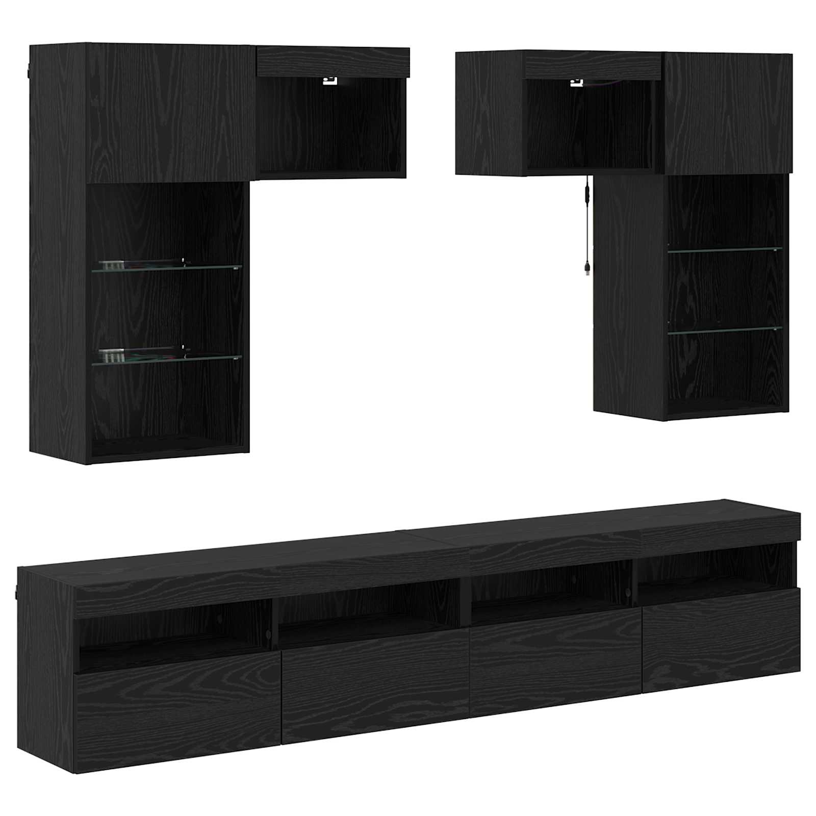 TV-Wandgeräte 6 pcs 100 x 30 x 40 cm Artisan-Eiche