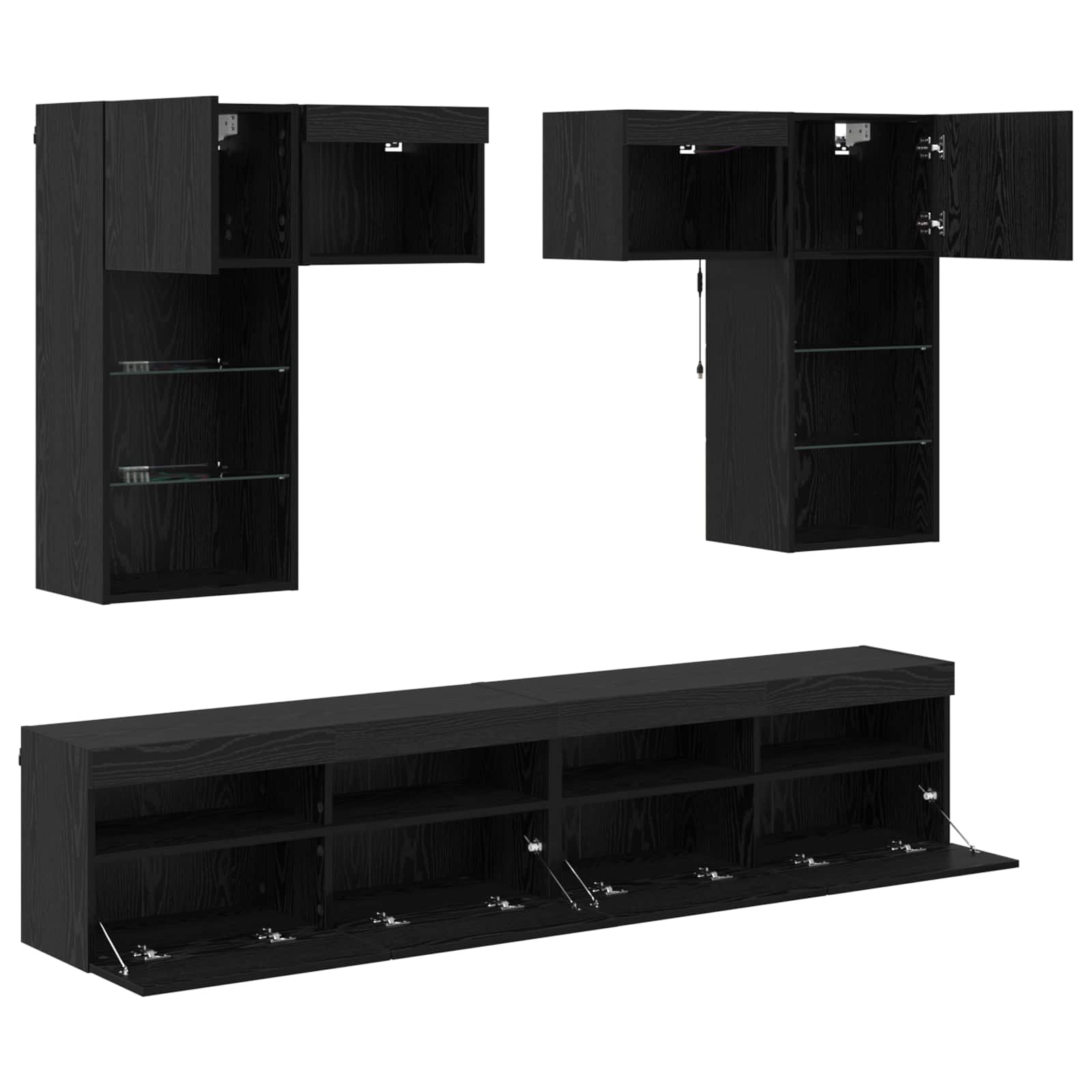 TV-Wandgeräte 6 pcs 100 x 30 x 40 cm Artisan-Eiche