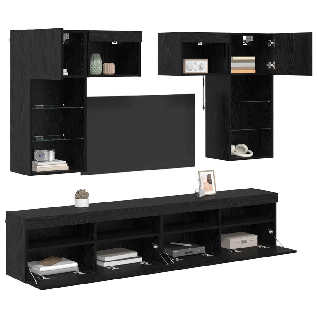 TV-Wandgeräte 6 pcs 100 x 30 x 40 cm Artisan-Eiche