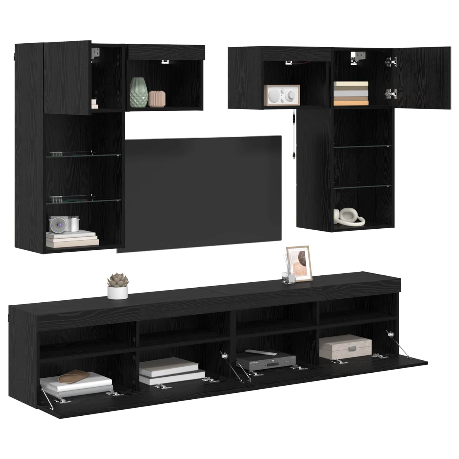 TV-Wandgeräte 6 pcs 100 x 30 x 40 cm Artisan-Eiche