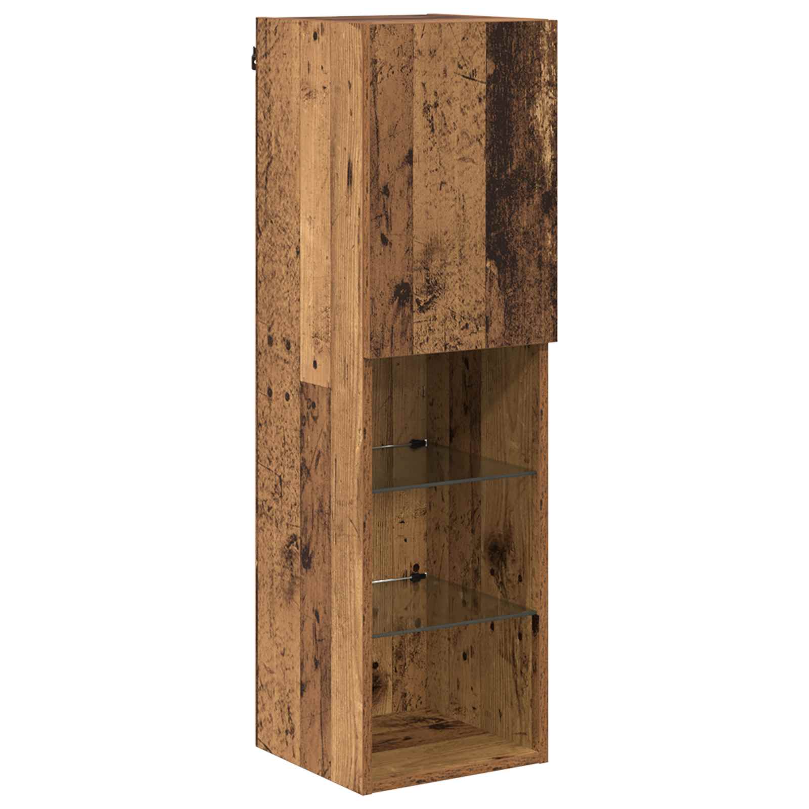 TV-Wandschrank-Set mit LED-Lichtern 7 pcs Altholz Holzwerkstoff