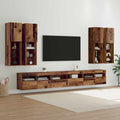 TV-Wandregal-Set Wandmontiert 7 pcs Altholz Holzwerkstoff