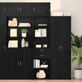 Highboard Schwarz Eichen-Optik 50 x 42,5 x 225 cm Holzwerkstoff