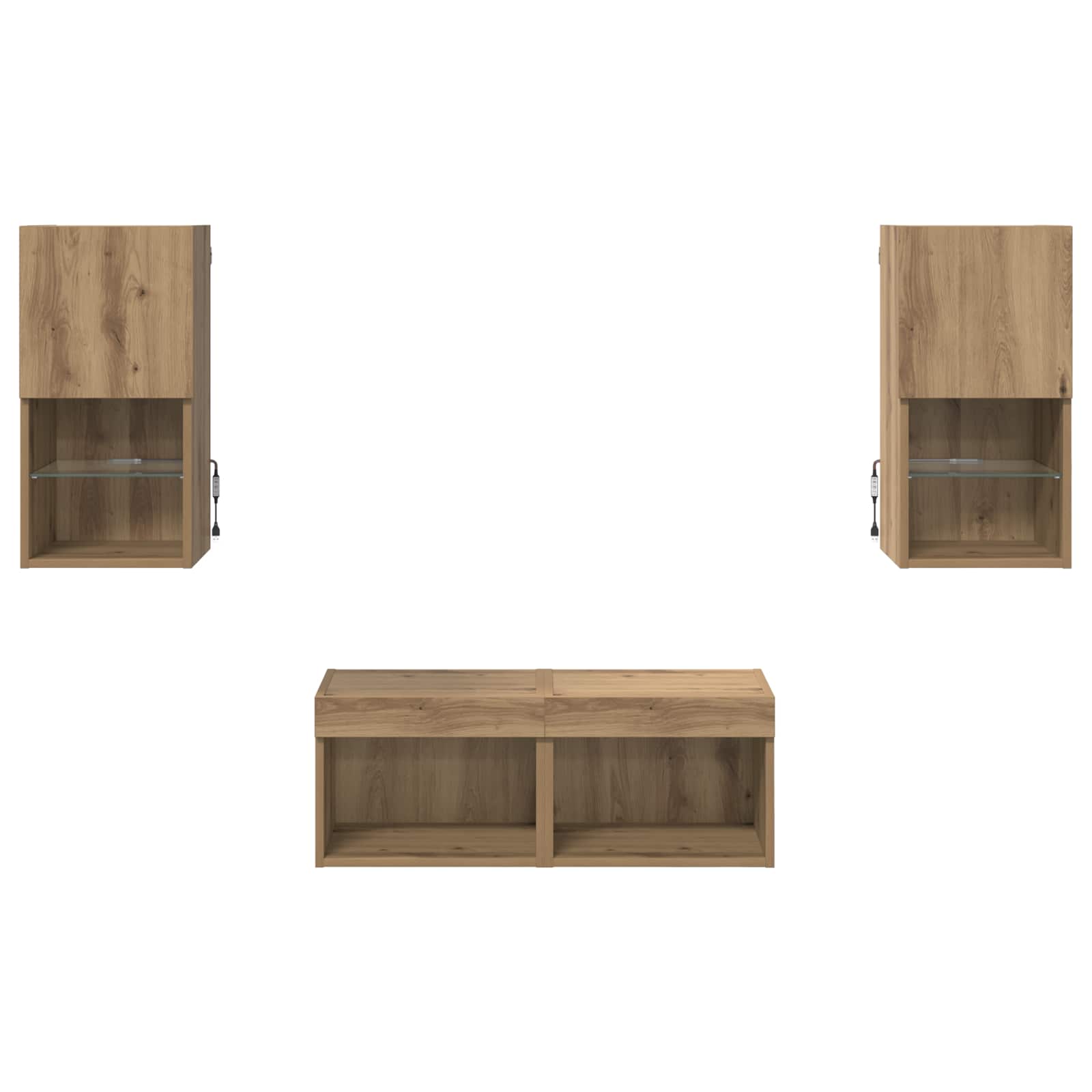 TV-Wandregale Wandmontiert 4 pcs Artisan-Eiche Holzwerkstoff