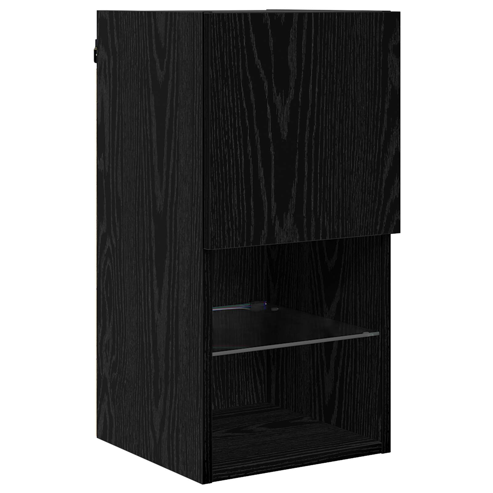 TV-Wandregale 4 pcs Schwarz Eichen-Optik Holzwerkstoff