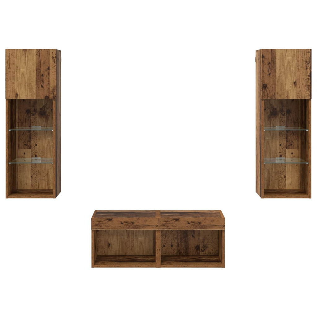 TV-Wandregale Wandmontiert 4 pcs Artisan-Eiche Holzwerkstoff