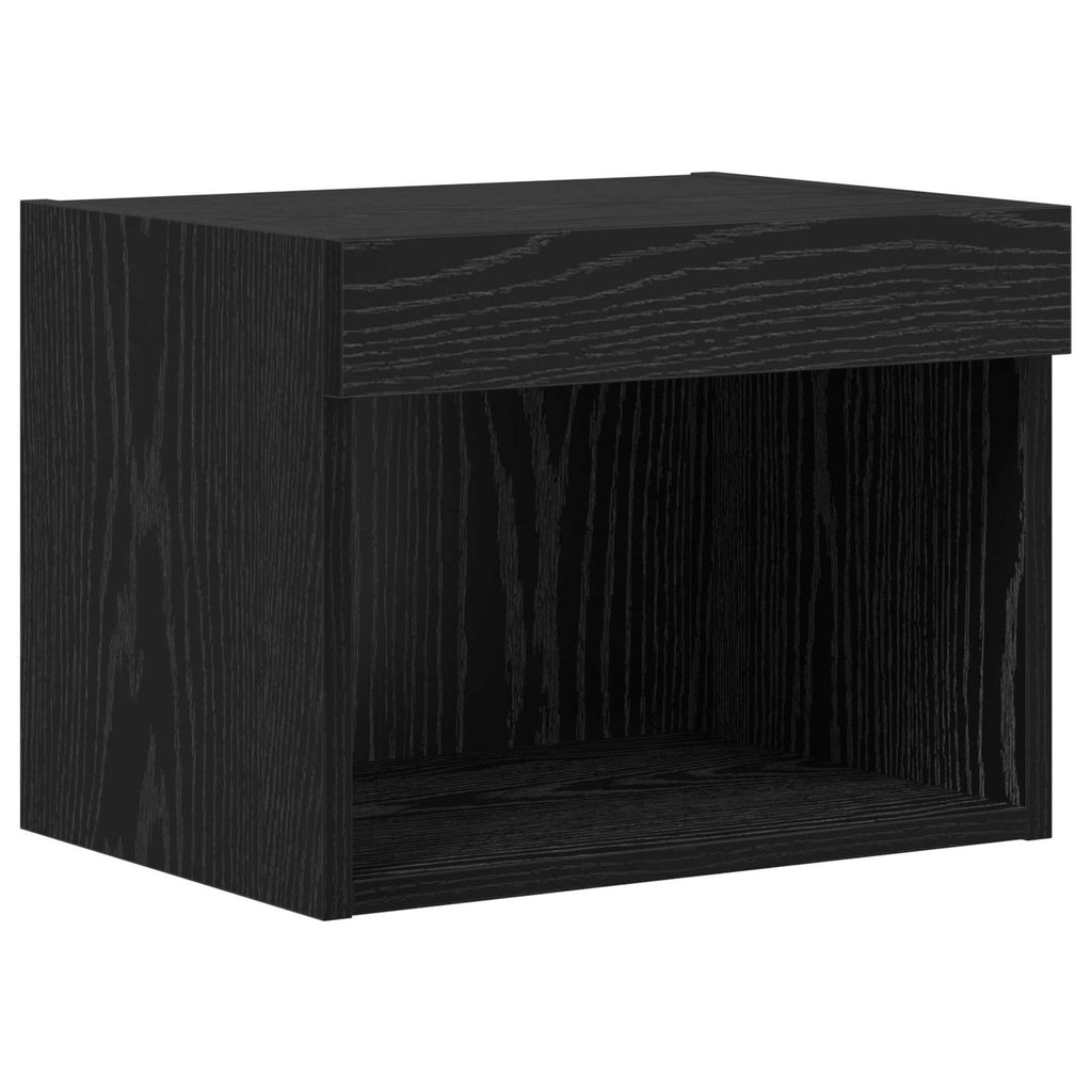 TV-Wandregale 4 pcs Schwarz Eichen-Optik Holzwerkstoff