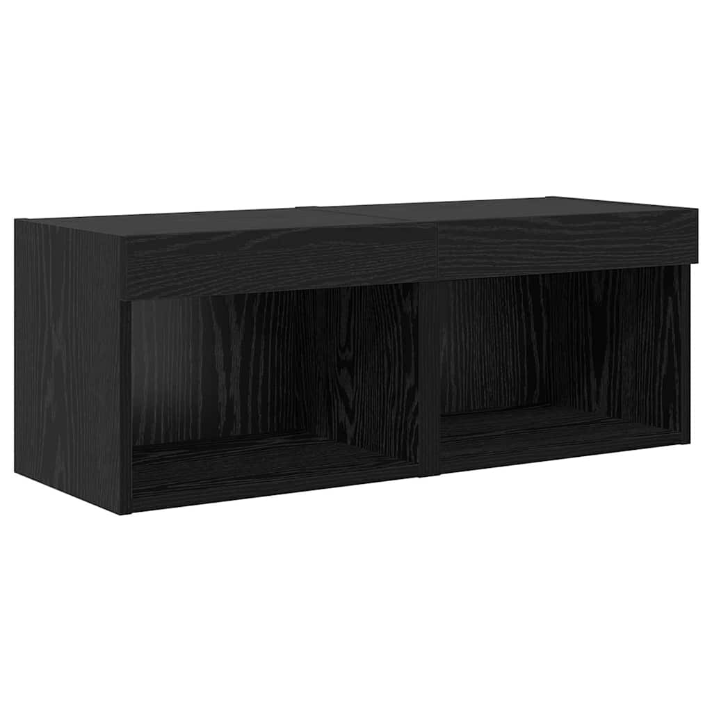 TV-Wandgeräte 5 pcs Schwarz Eichen-Optik Holzwerkstoff