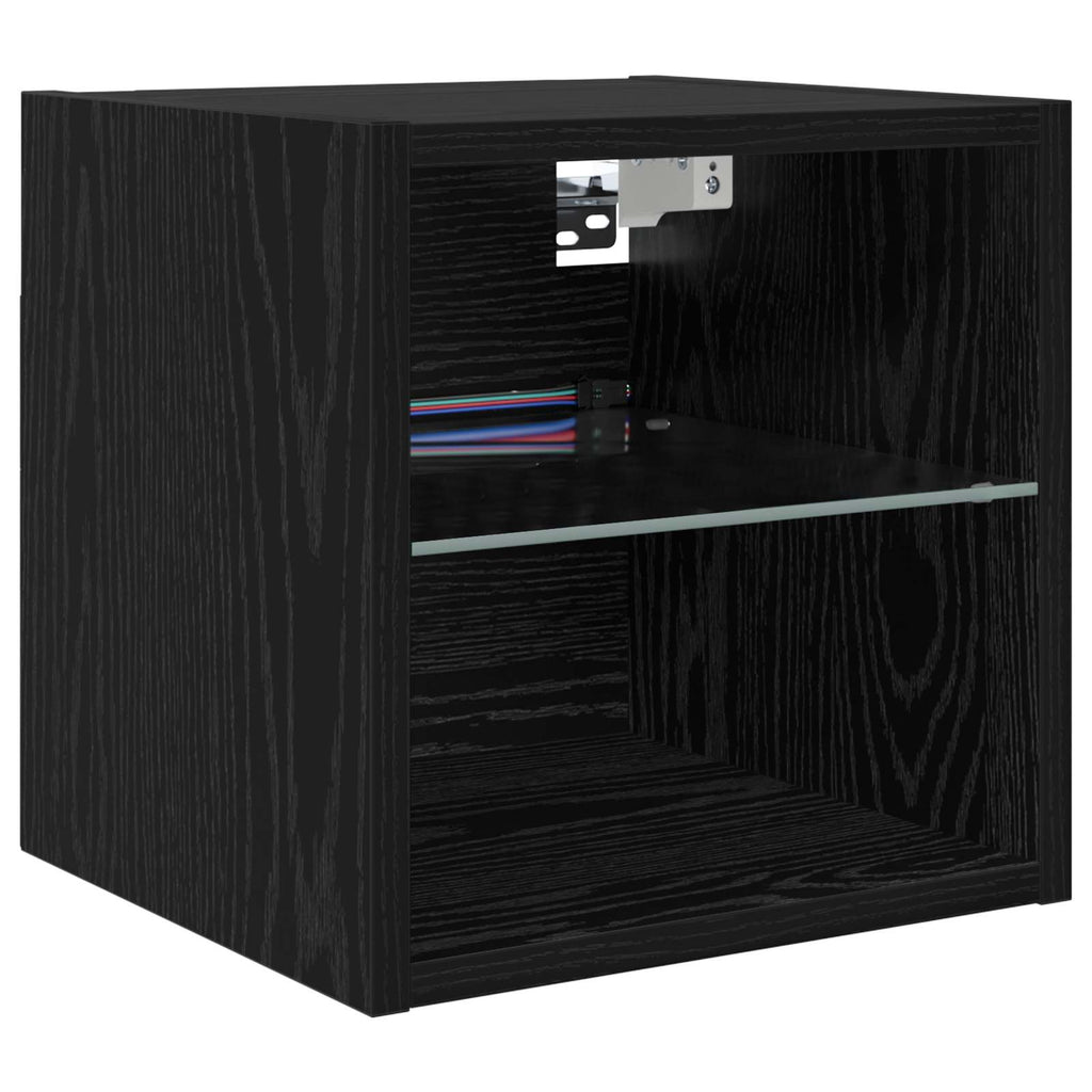 TV-Wandmöbel 6 pcs Schwarz Eichen-Optik Holzwerkstoff