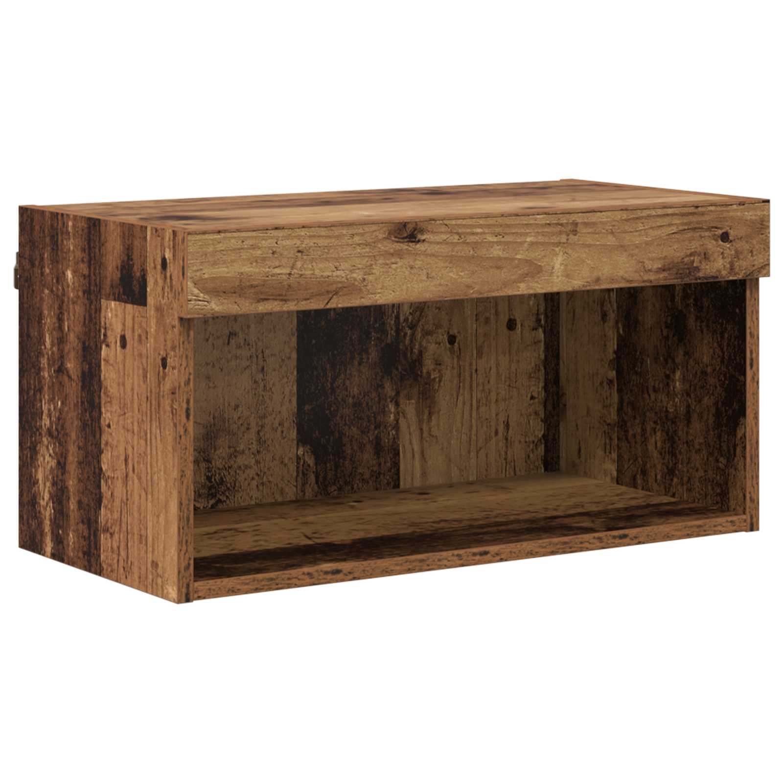 TV-Wandmöbel mit LED-Lichtleisten 6 pcs Altholz Holzwerkstoff