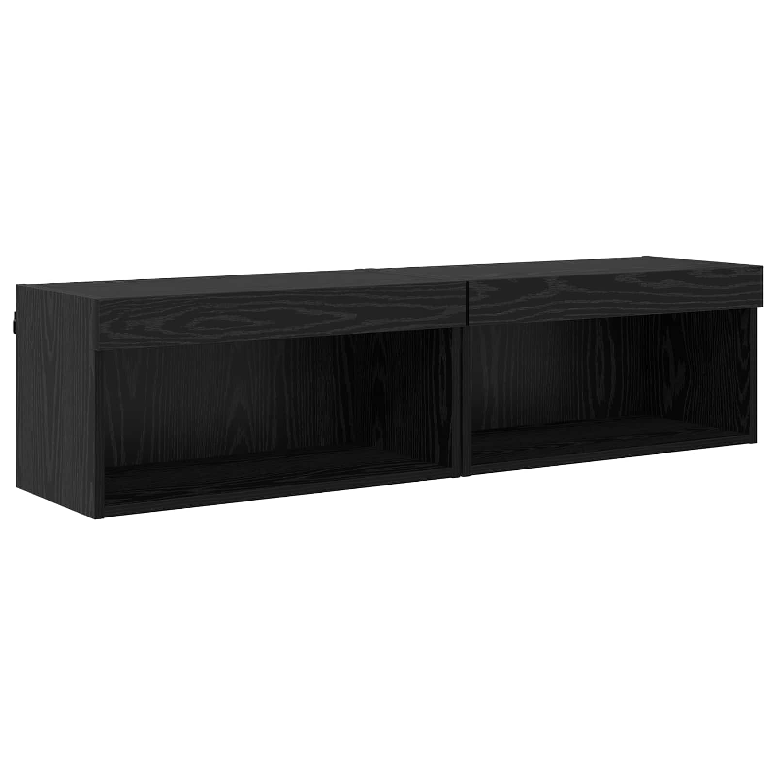 TV-Wandmöbel 6 pcs Schwarz Eichen-Optik Holzwerkstoff