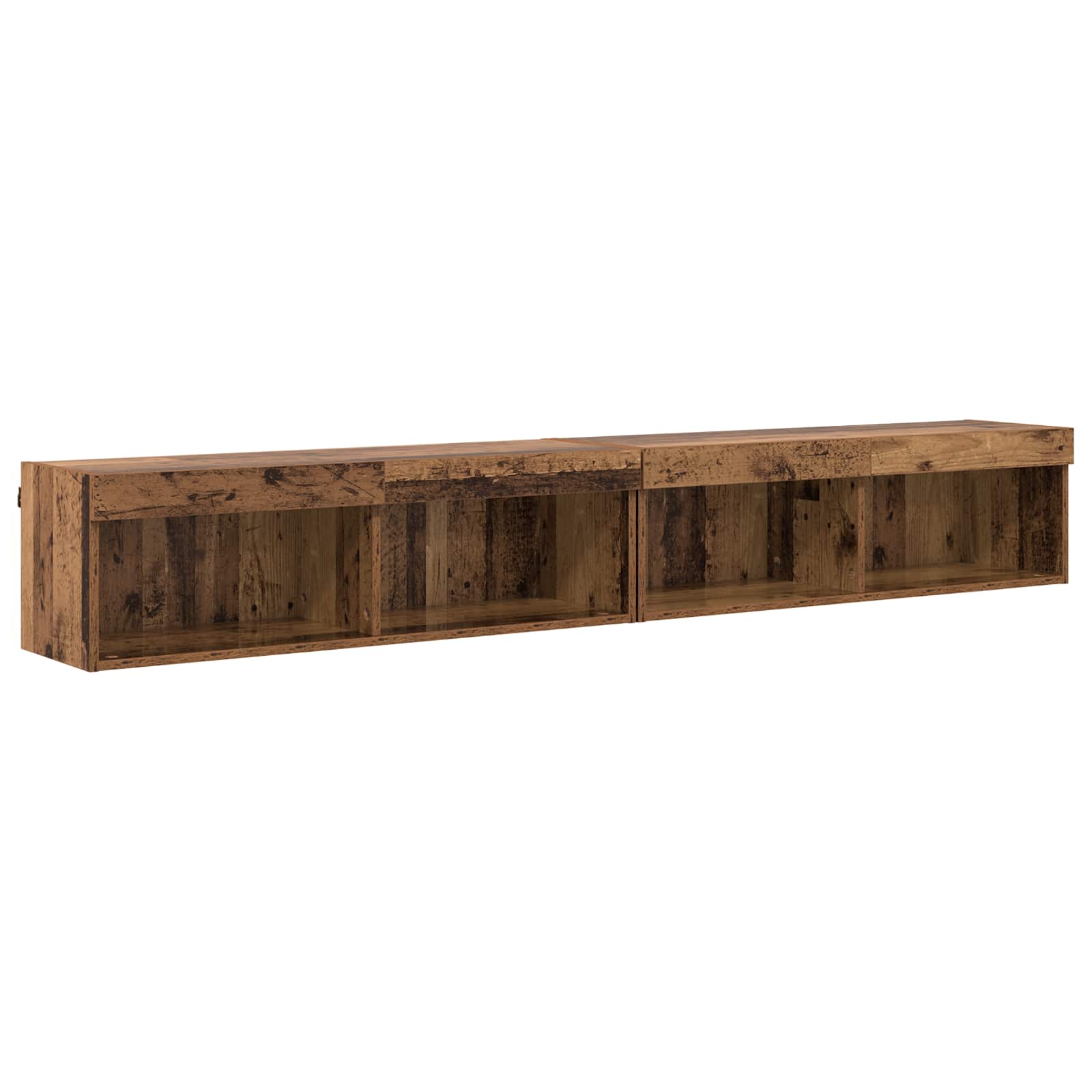 TV Wand Einheiten mit LED 5 pcs Altholz Holzwerkstoff
