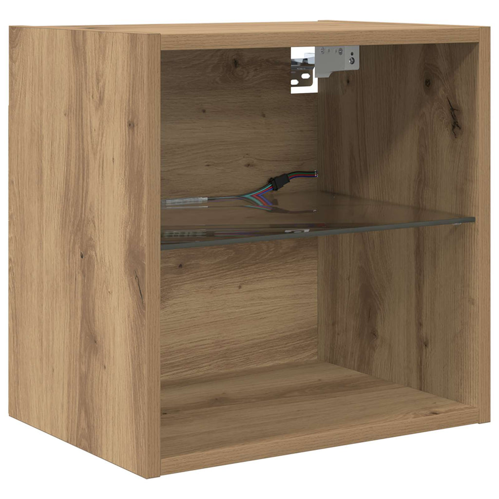 TV Wand Einheiten mit LED 5 pcs Artisan-Eiche Holzwerkstoff