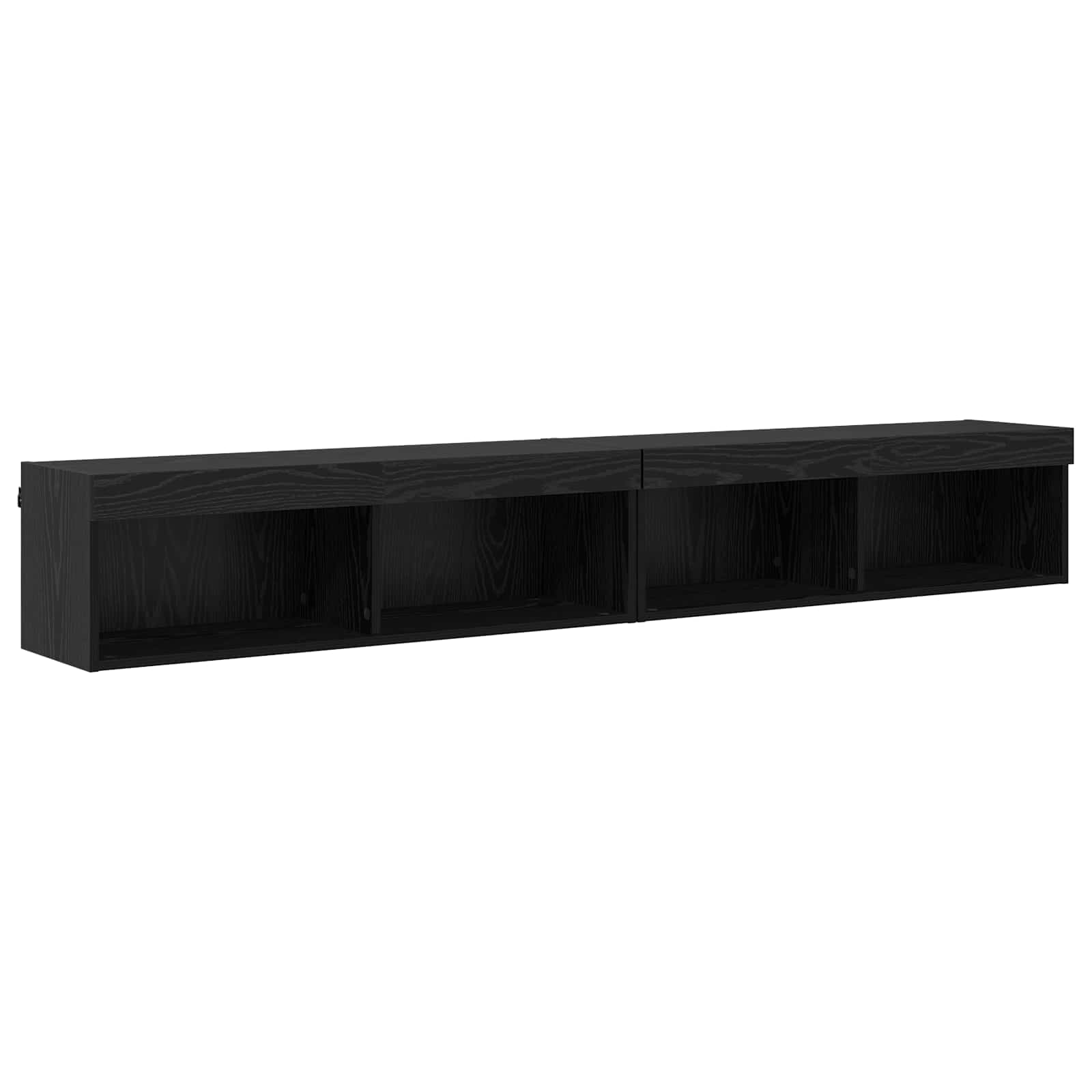 TV Wand Einheiten mit LED 5 pcs Schwarz Eichen-Optik