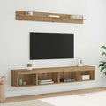 TV-Wandregal-Set mit LED 5 pcs Artisan-Eiche Holzwerkstoff