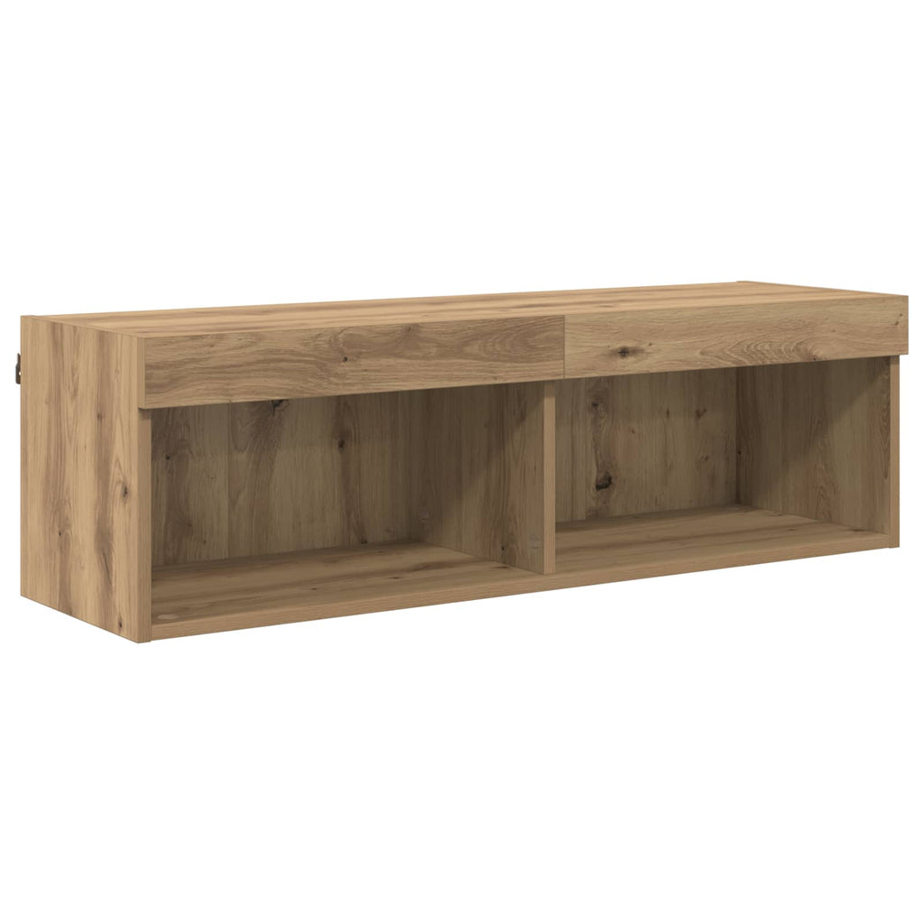 TV-Wandregal-Set mit LED 5 pcs Artisan-Eiche Holzwerkstoff